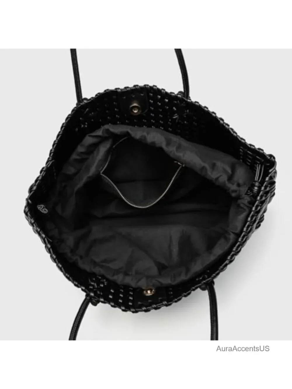 2 Pcs Slouchy PU Leather Woven Tote Hobo Crossbody Shoulder Bag Set